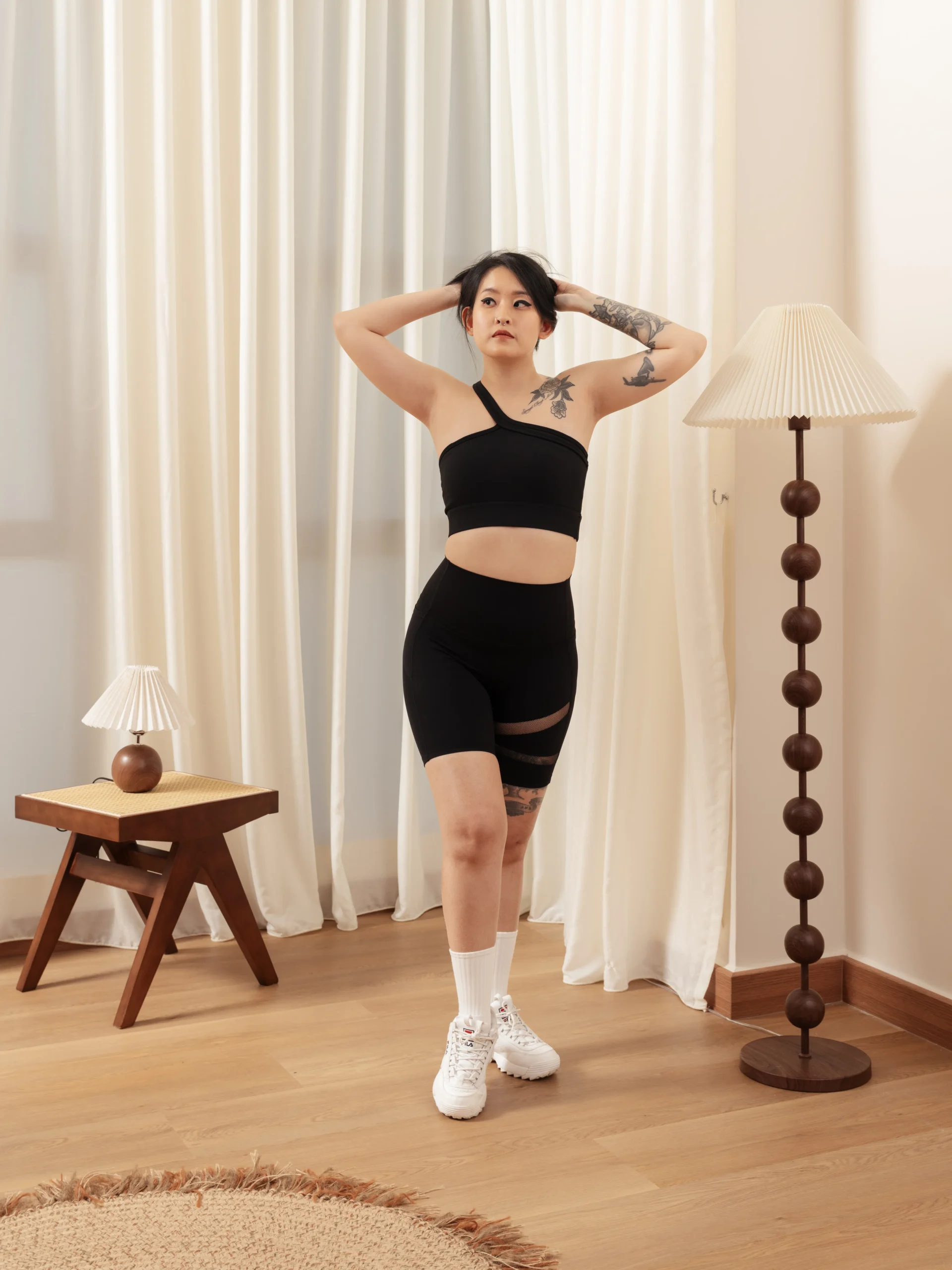 BBEE U_26 Asymmetrical-Ribbed Strappy-Bra-Light-Support