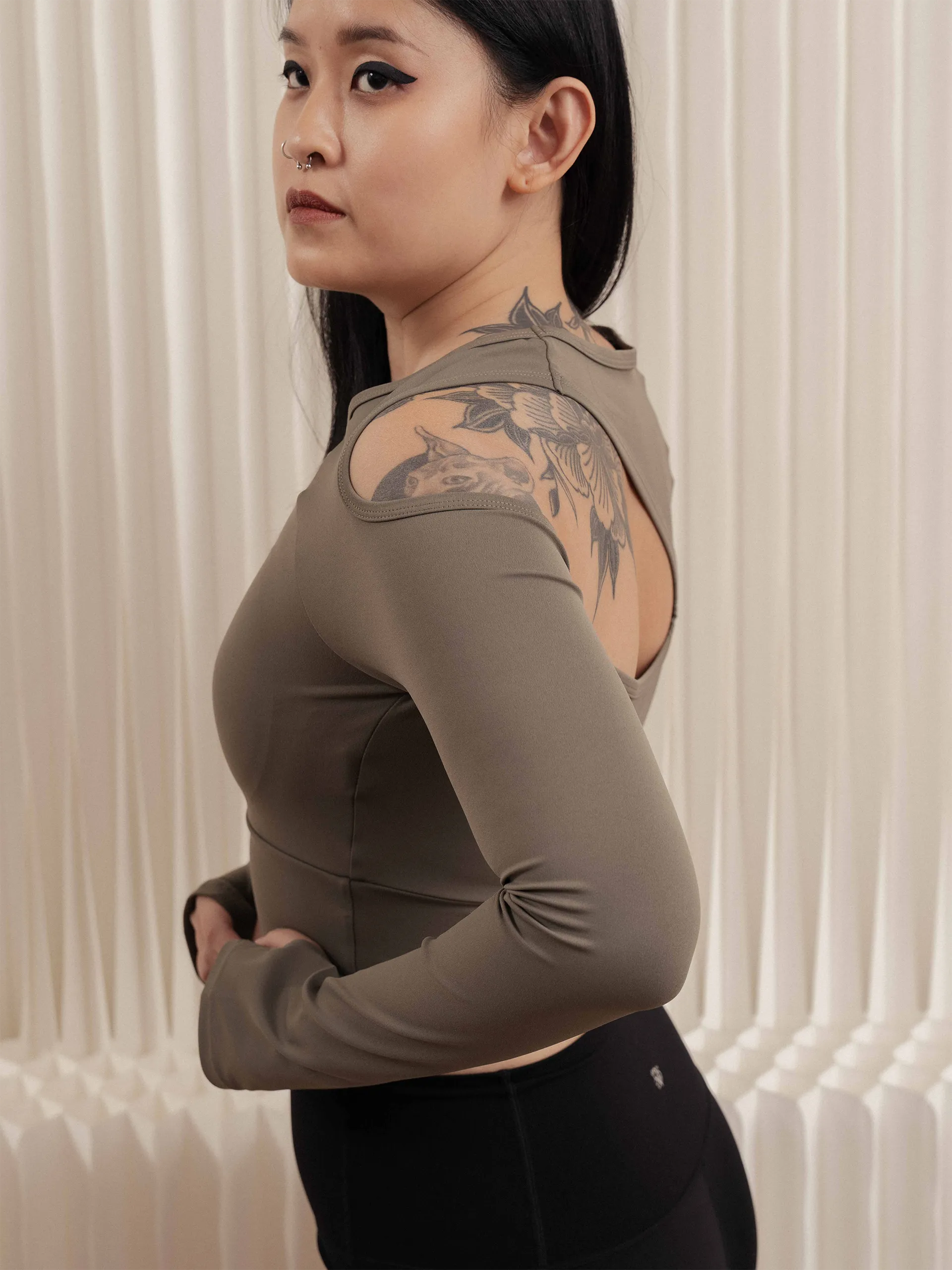 HEADERS Event 1799-1 Side-Scoop-Long-Sleeve-Bra