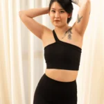 Asymmetrical-Ribbed Strappy-Bra-Light-Support